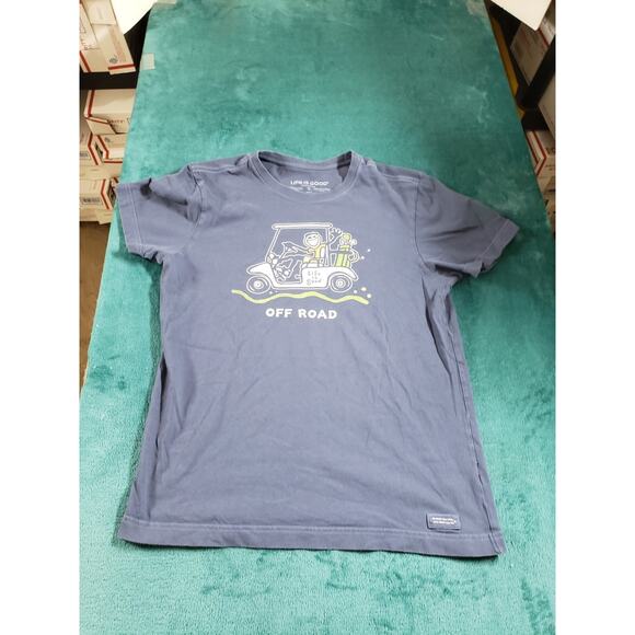 Life Is Good T-Shirt Size Small Mens Blue Off Road Golf Cart Graphic Tee Peru - Picture 1 of 8